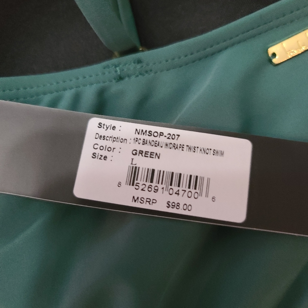 Nicole Miller Studio Green One Piece Swimsuit Large - Picture 4 of 5
